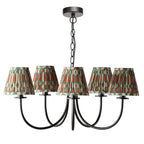 BEC0522-IKA2625 Becca 5 Light Armed Pendant Matt Black With Shade