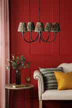 BEC0522-IKA2625 Becca 5 Light Armed Pendant Matt Black With Shade