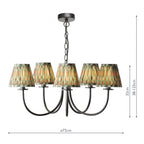 BEC0522-IKA2625 Becca 5 Light Armed Pendant Matt Black With Shade