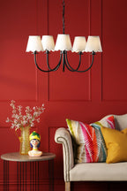 BEC0522-NER262 Becca 5 Light Armed Pendant Matt Black With Shade