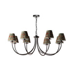 BEC0822-IKA2625 Becca 8 Light Armed Pendant Matt Black With Shade