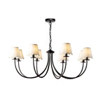 BEC0822-NER262 Becca 8 Light Armed Pendant Matt Black With Shade