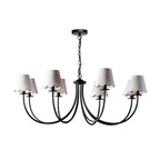 BEC0822-NER262 Becca 8 Light Armed Pendant Matt Black With Shade