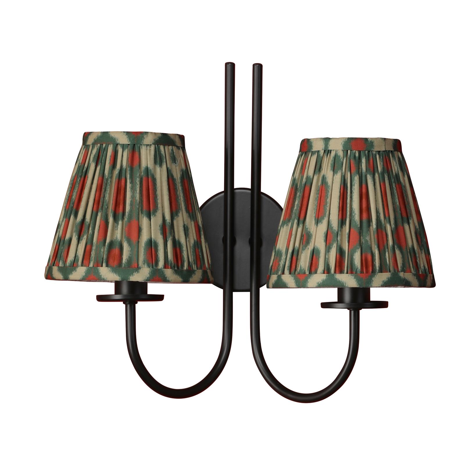 BEC0922-IKA2625 Becca 2 Light Wall Light Matt Black With Shade