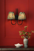 BEC0922-IKA2625 Becca 2 Light Wall Light Matt Black With Shade