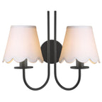 BEC0922-NER262 Becca 2 Light Wall Light Matt Black With Shade