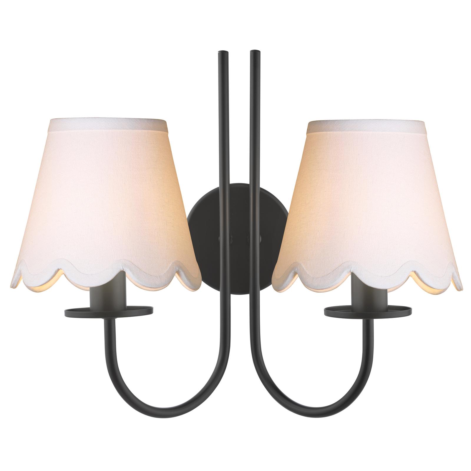 BEC0922-NER262 Becca 2 Light Wall Light Matt Black With Shade