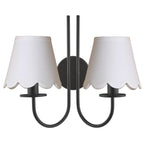 BEC0922-NER262 Becca 2 Light Wall Light Matt Black With Shade