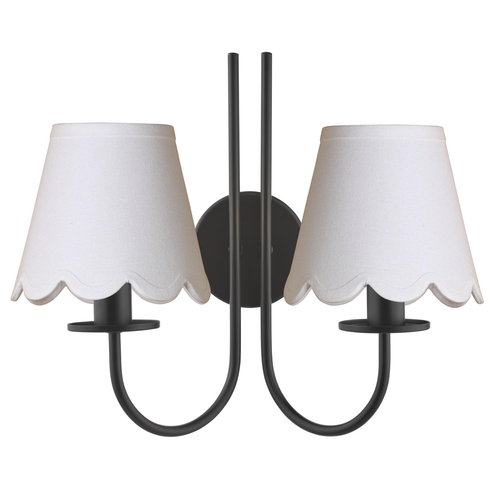 BEC0922-NER262 Becca 2 Light Wall Light Matt Black With Shade
