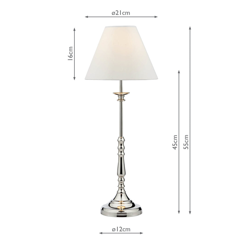 BLE4138 Blenheim Table Lamp Polished Nickel With Shade