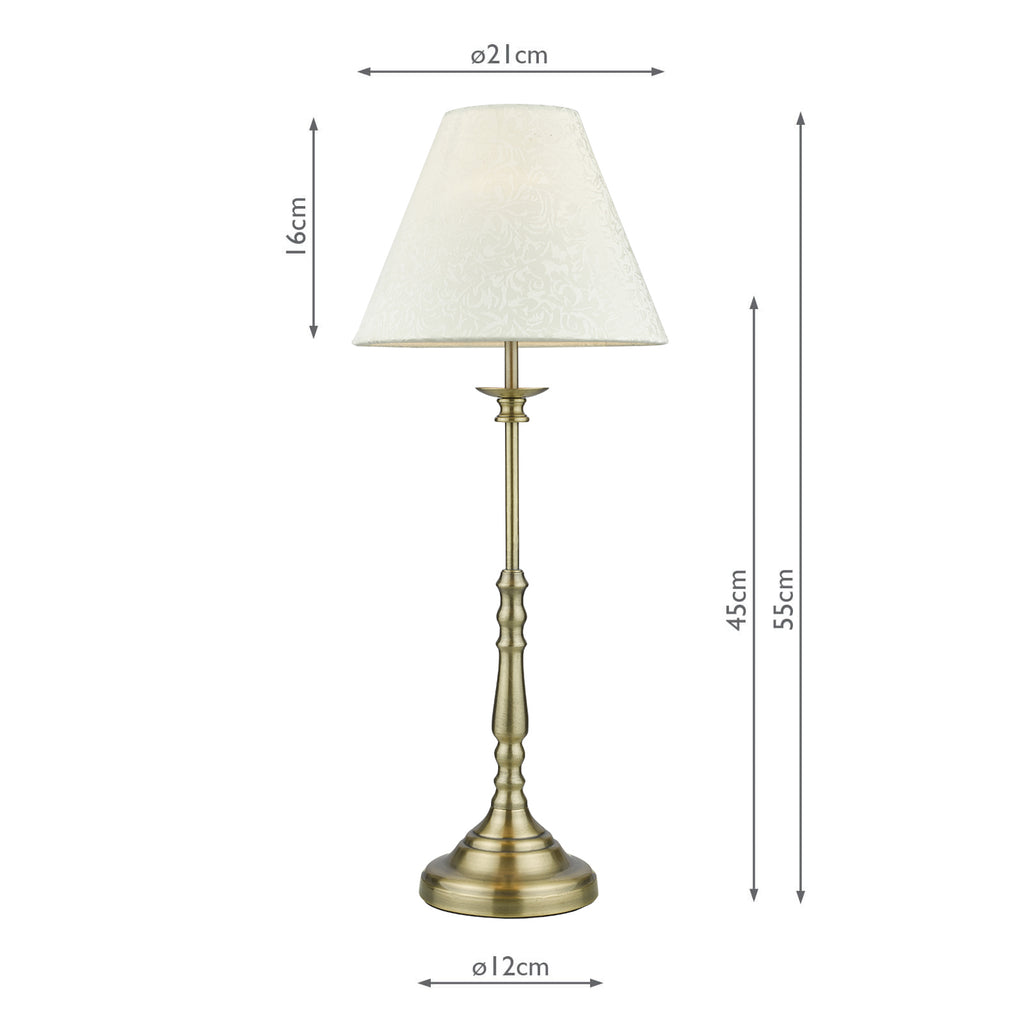 BLE4175 Blenheim Table Lamp Antique Brass With Shade