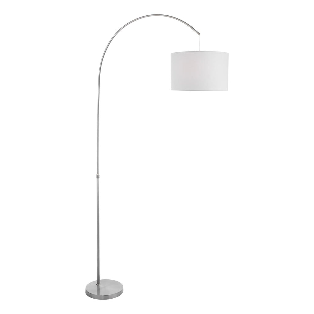 BOW4946-PYR182 Bow Floor Lamp Satin Nickel With Shade
