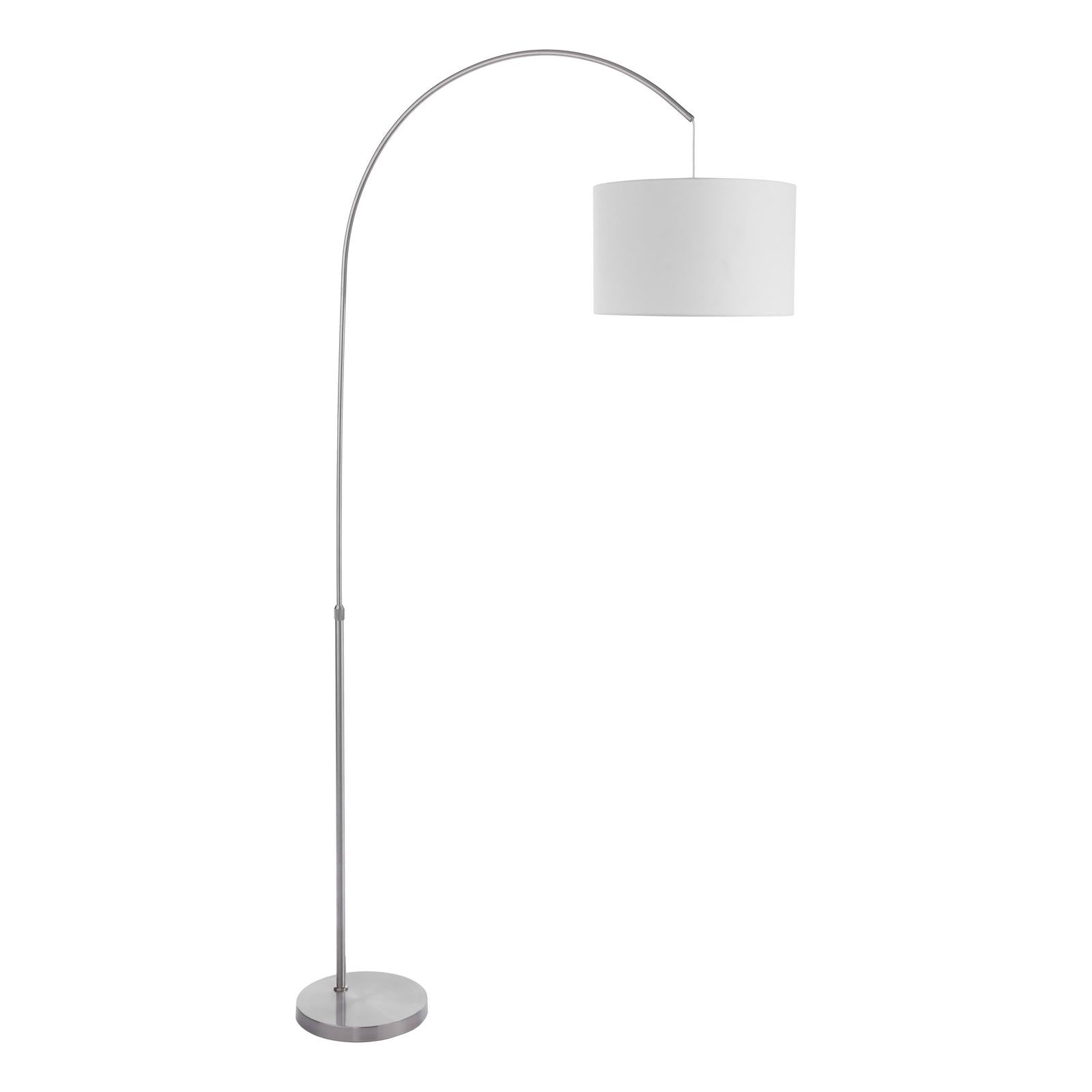 BOW4946-PYR182 Bow Floor Lamp Satin Nickel With Shade