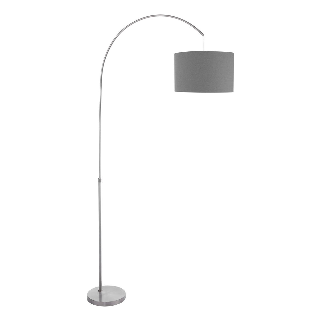 BOW4946-PYR1839 Bow Floor Lamp Satin Nickel With Shade