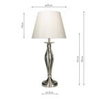 BYB4046 Bybliss Table Lamp Satin Chrome and Cream With Shade
