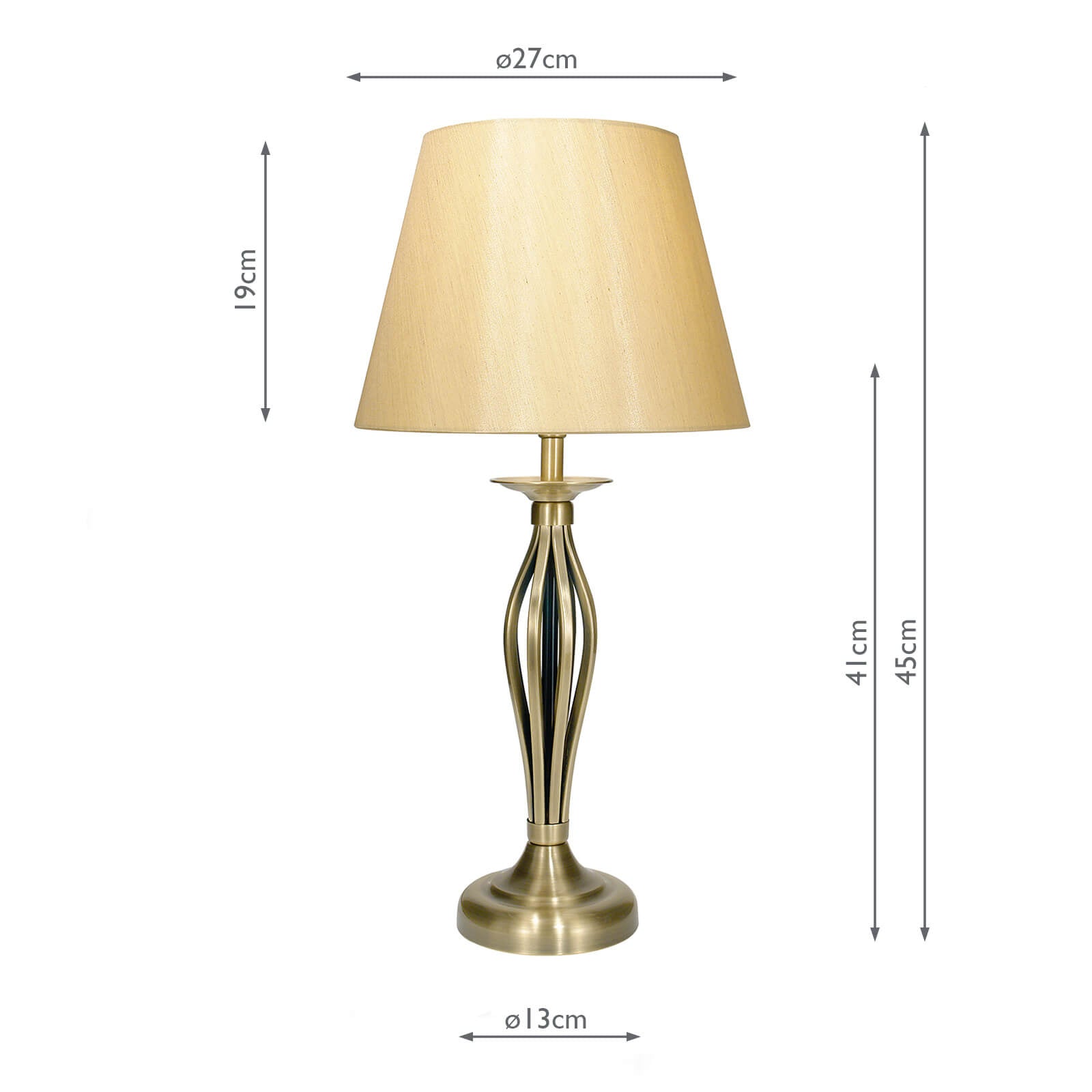 BYB4075 Bybliss Table Lamp Antique Brass and Gold With Shade