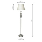 BYB4946 Bybliss Floor Lamp Satin Chrome and Cream With Shade