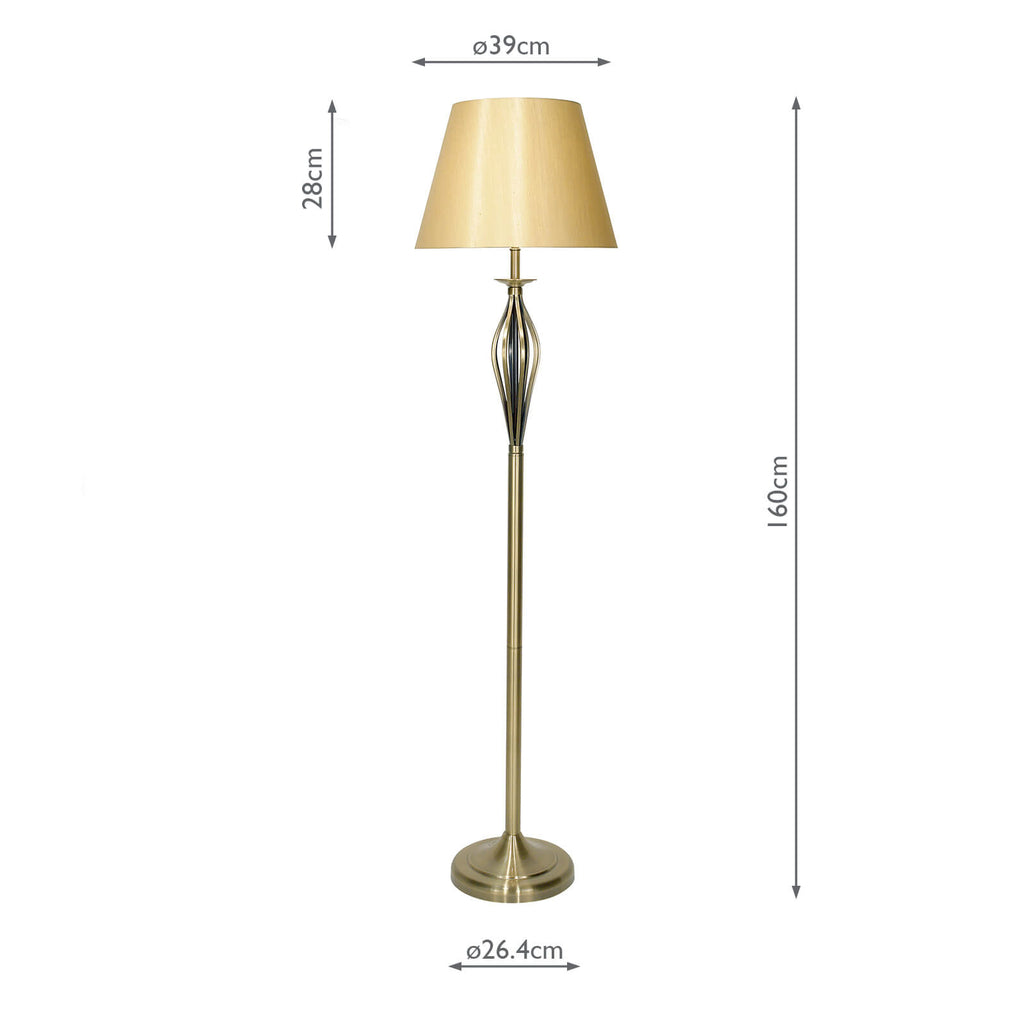 BYB4975 Bybliss Floor Lamp Antique Brass and Gold With Shade