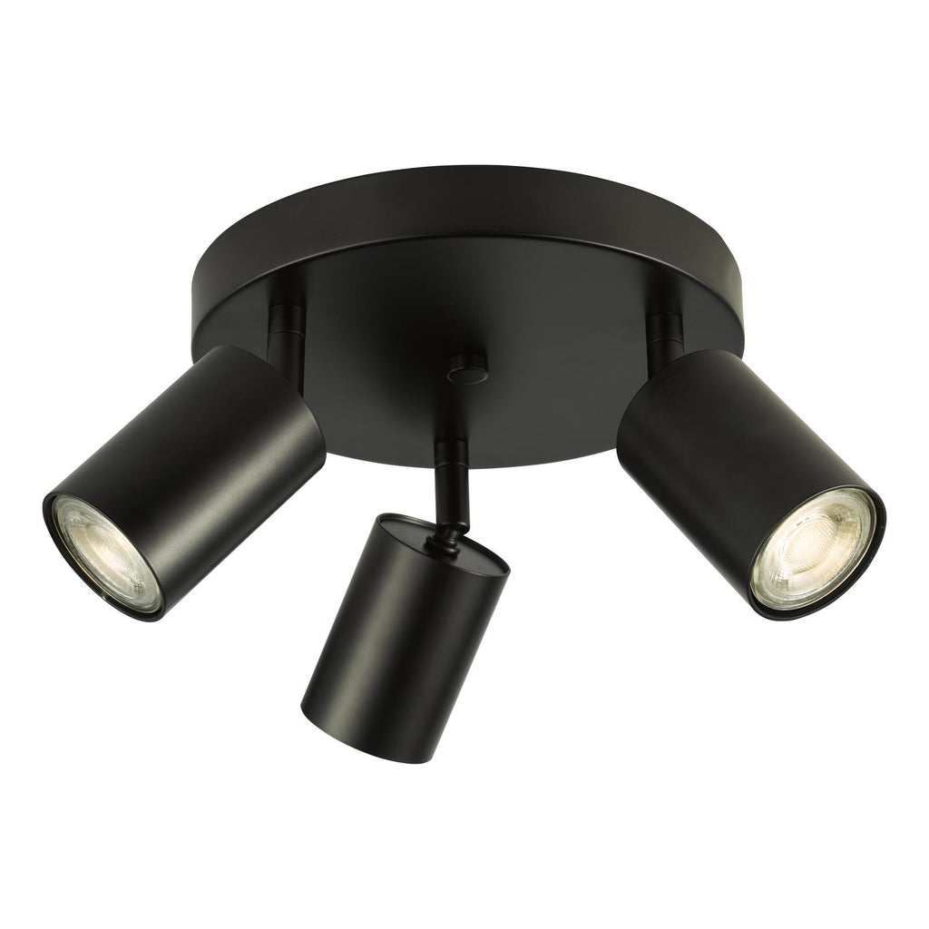 CAW7622 Cawley 3 Light Plate Spotlight Matt Black