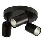 CAW7622 Cawley 3 Light Plate Spotlight Matt Black