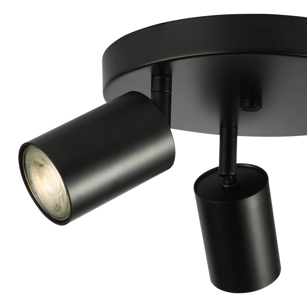 CAW7622 Cawley 3 Light Plate Spotlight Matt Black