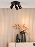 CAW7622 Cawley 3 Light Plate Spotlight Matt Black