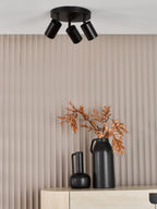 CAW7622 Cawley 3 Light Plate Spotlight Matt Black