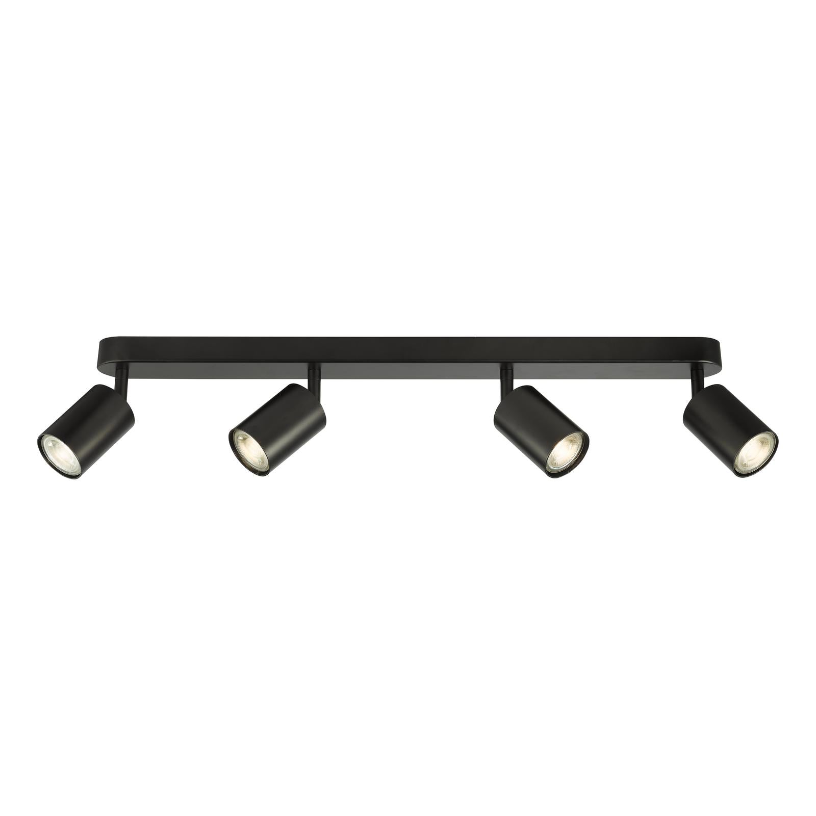 CAW8422 Cawley 4 Light Plate Spotlight Matt Black