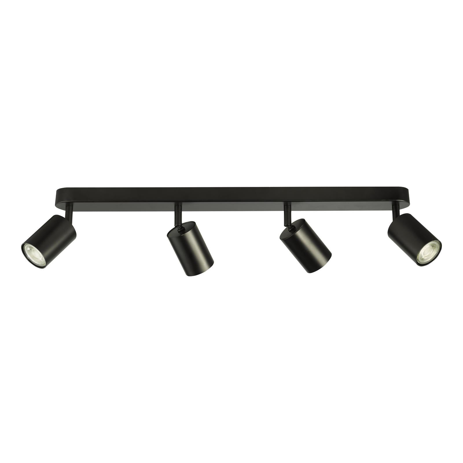 CAW8422 Cawley 4 Light Plate Spotlight Matt Black