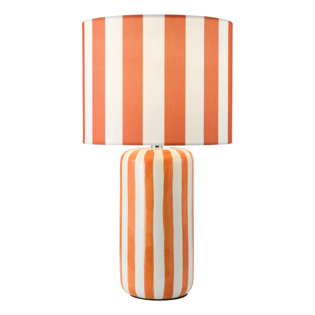 CIC4211 Cicada Table Lamp Orange Ceramic and Polished Chrome With Shade