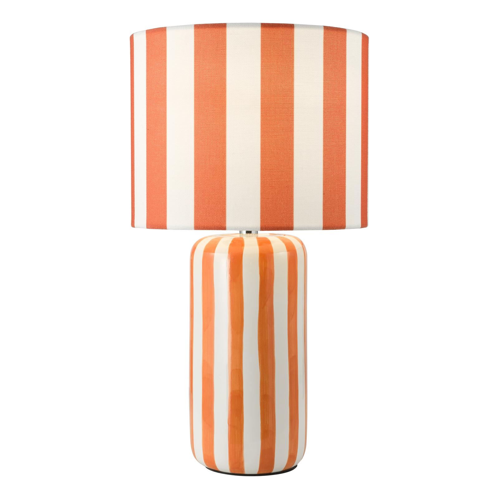 CIC4211 Cicada Table Lamp Orange Ceramic and Polished Chrome With Shade
