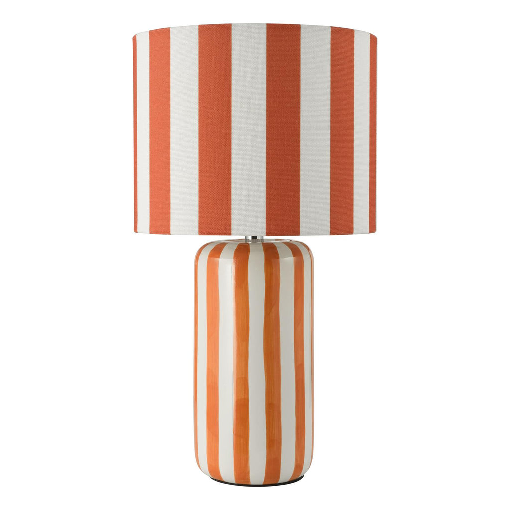 CIC4211 Cicada Table Lamp Orange Ceramic and Polished Chrome With Shade