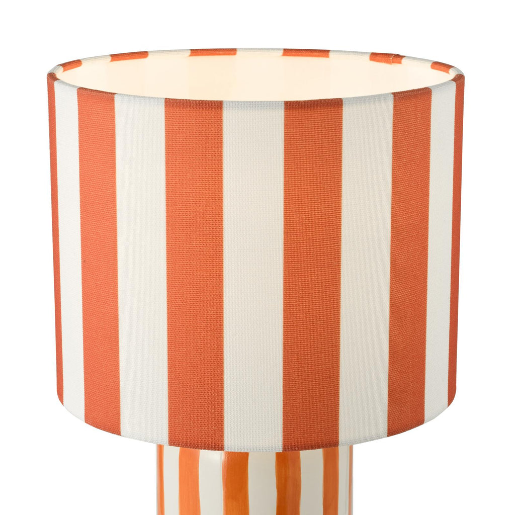 CIC4211 Cicada Table Lamp Orange Ceramic and Polished Chrome With Shade