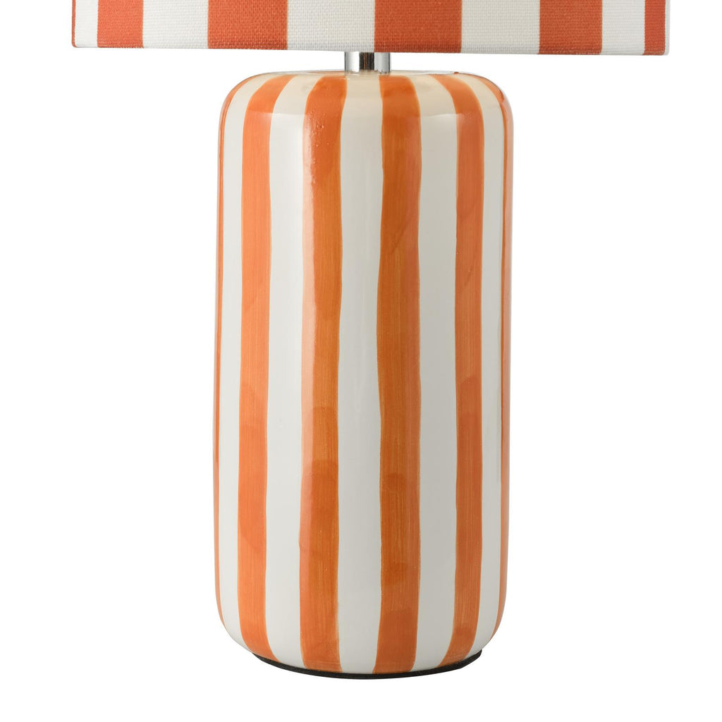 CIC4211 Cicada Table Lamp Orange Ceramic and Polished Chrome With Shade