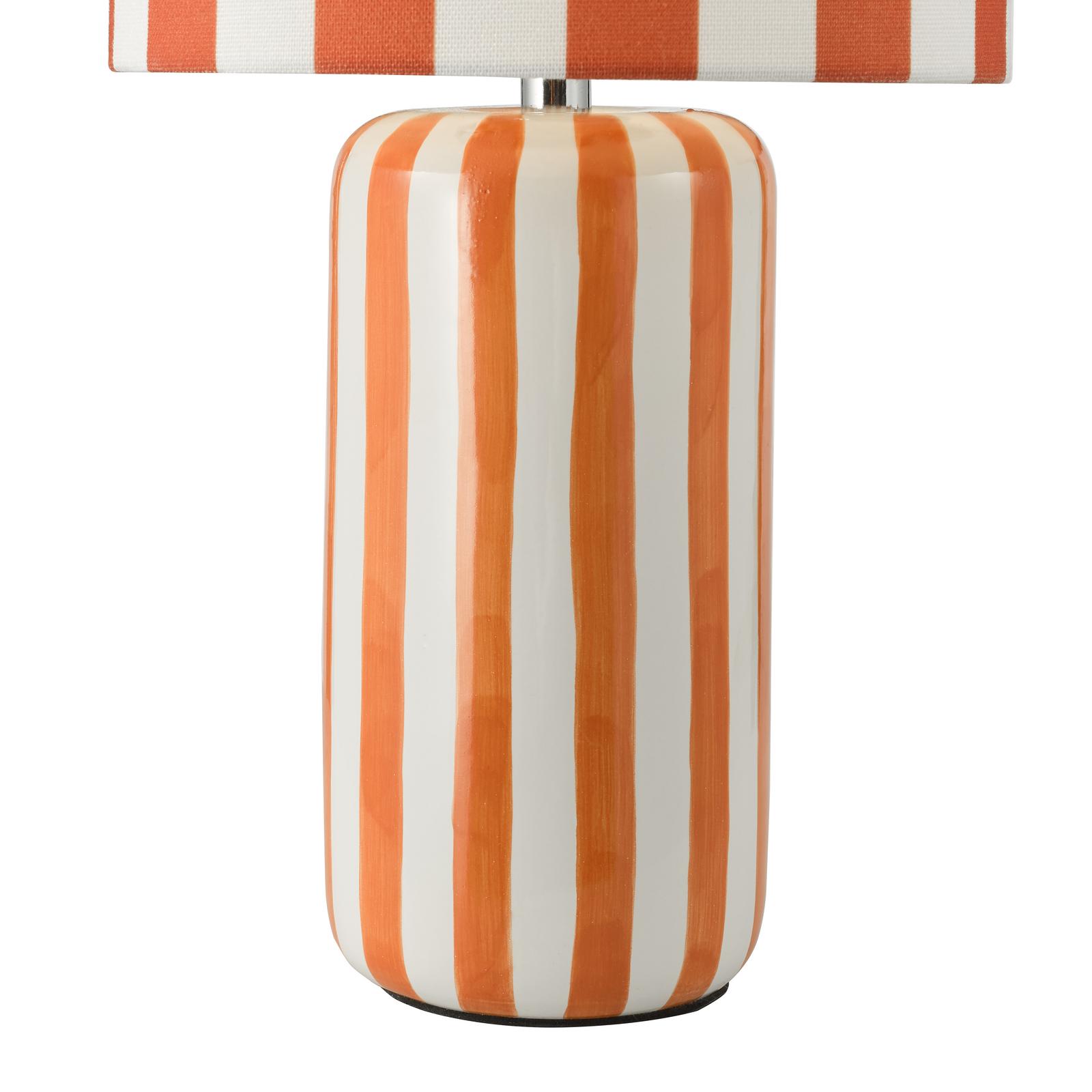 CIC4211 Cicada Table Lamp Orange Ceramic and Polished Chrome With Shade