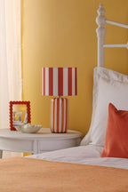 CIC4211 Cicada Table Lamp Orange Ceramic and Polished Chrome With Shade