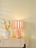 CIC4211 Cicada Table Lamp Orange Ceramic and Polished Chrome With Shade
