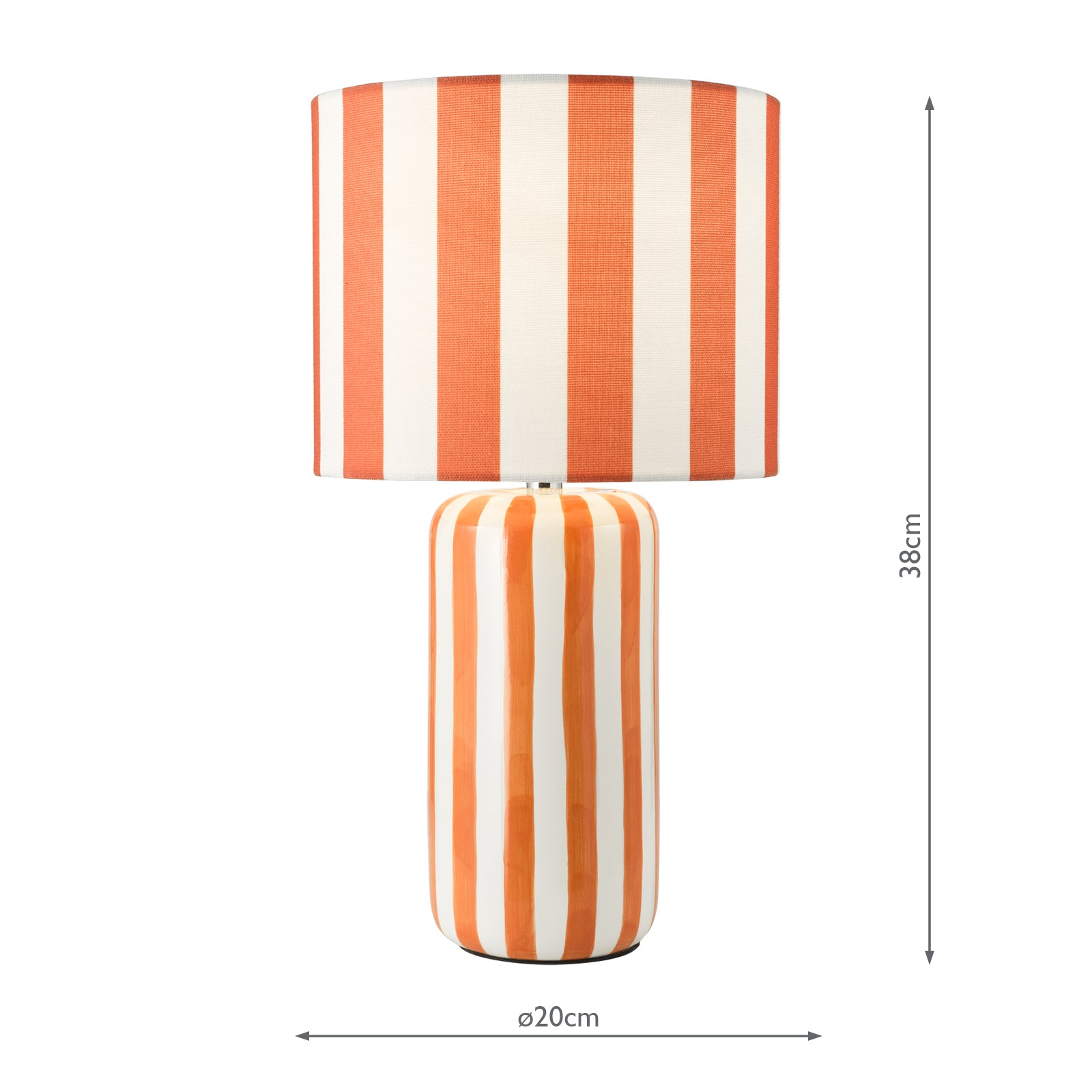CIC4211 Cicada Table Lamp Orange Ceramic and Polished Chrome With Shade
