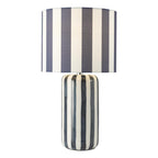 CIC4223 Cicada Table Lamp Blue Ceramic and Polished Chrome With Shade