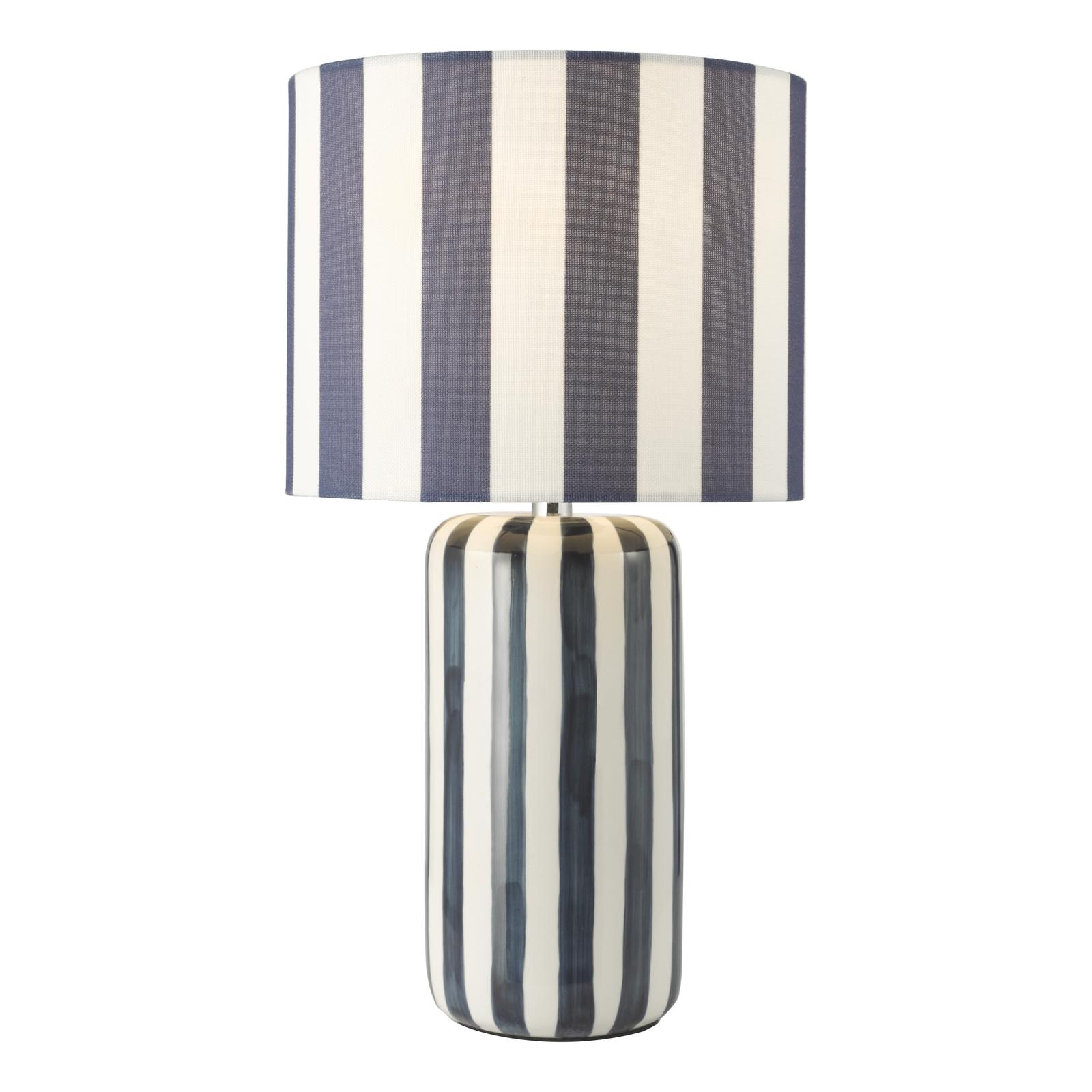 CIC4223 Cicada Table Lamp Blue Ceramic and Polished Chrome With Shade