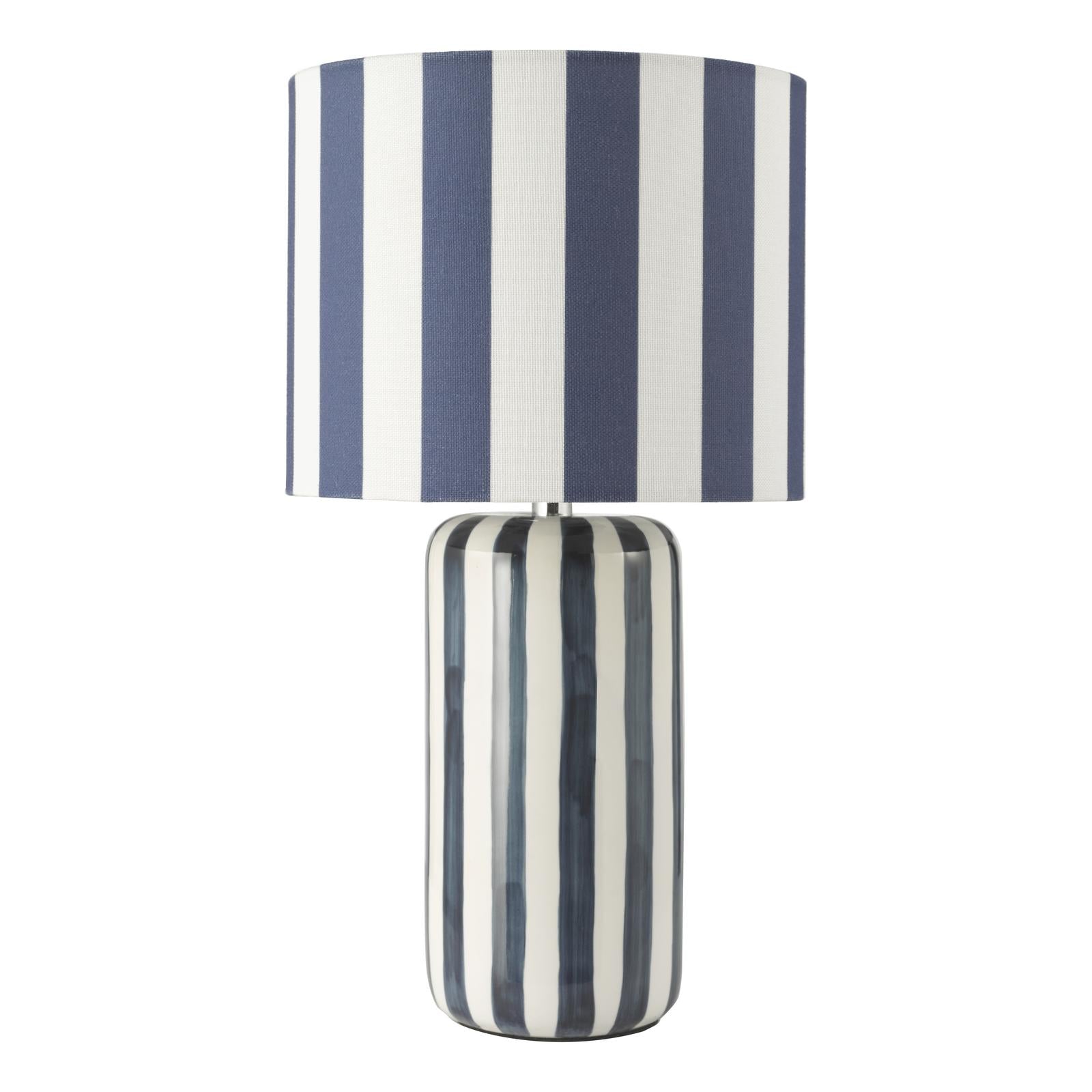 CIC4223 Cicada Table Lamp Blue Ceramic and Polished Chrome With Shade