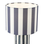 CIC4223 Cicada Table Lamp Blue Ceramic and Polished Chrome With Shade