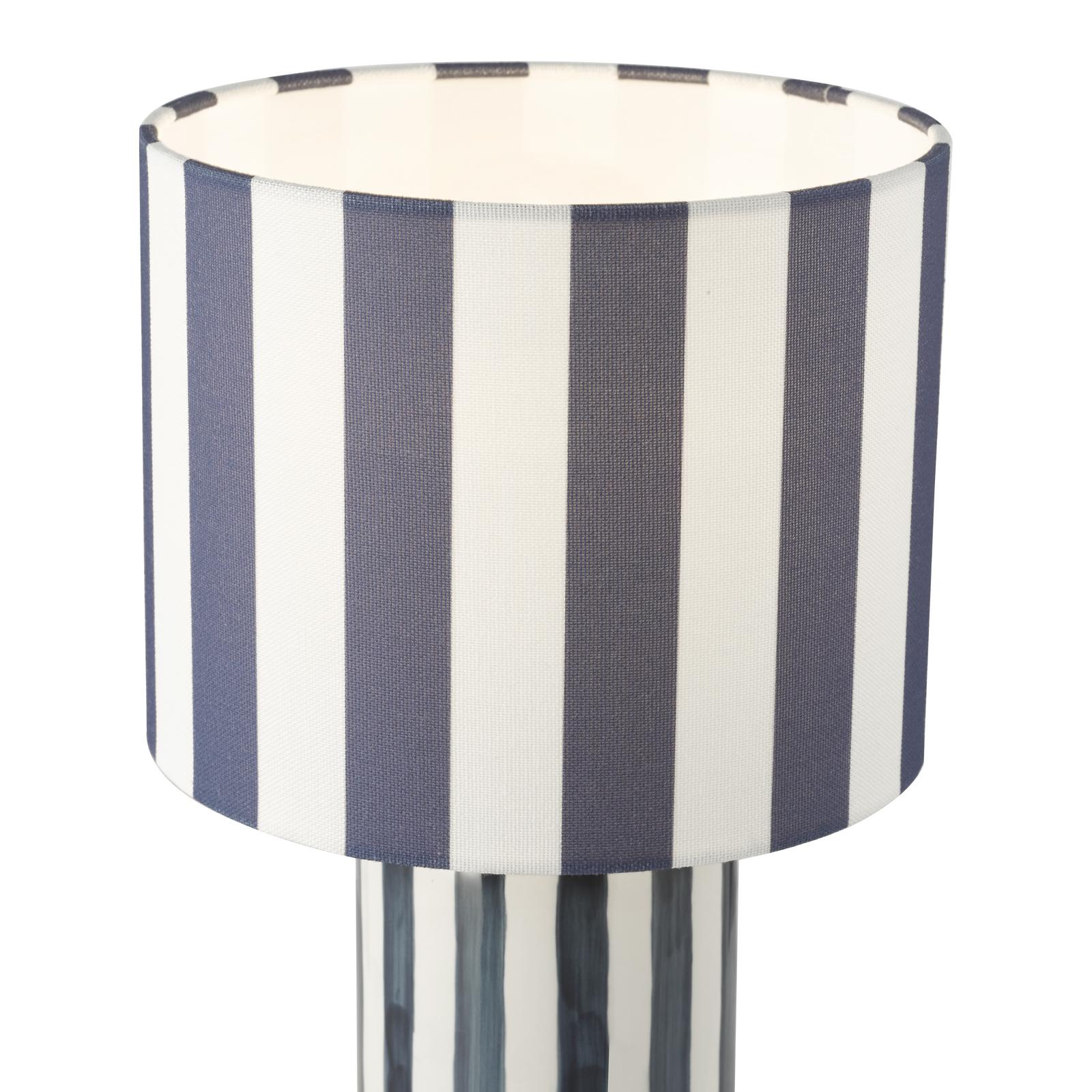 CIC4223 Cicada Table Lamp Blue Ceramic and Polished Chrome With Shade