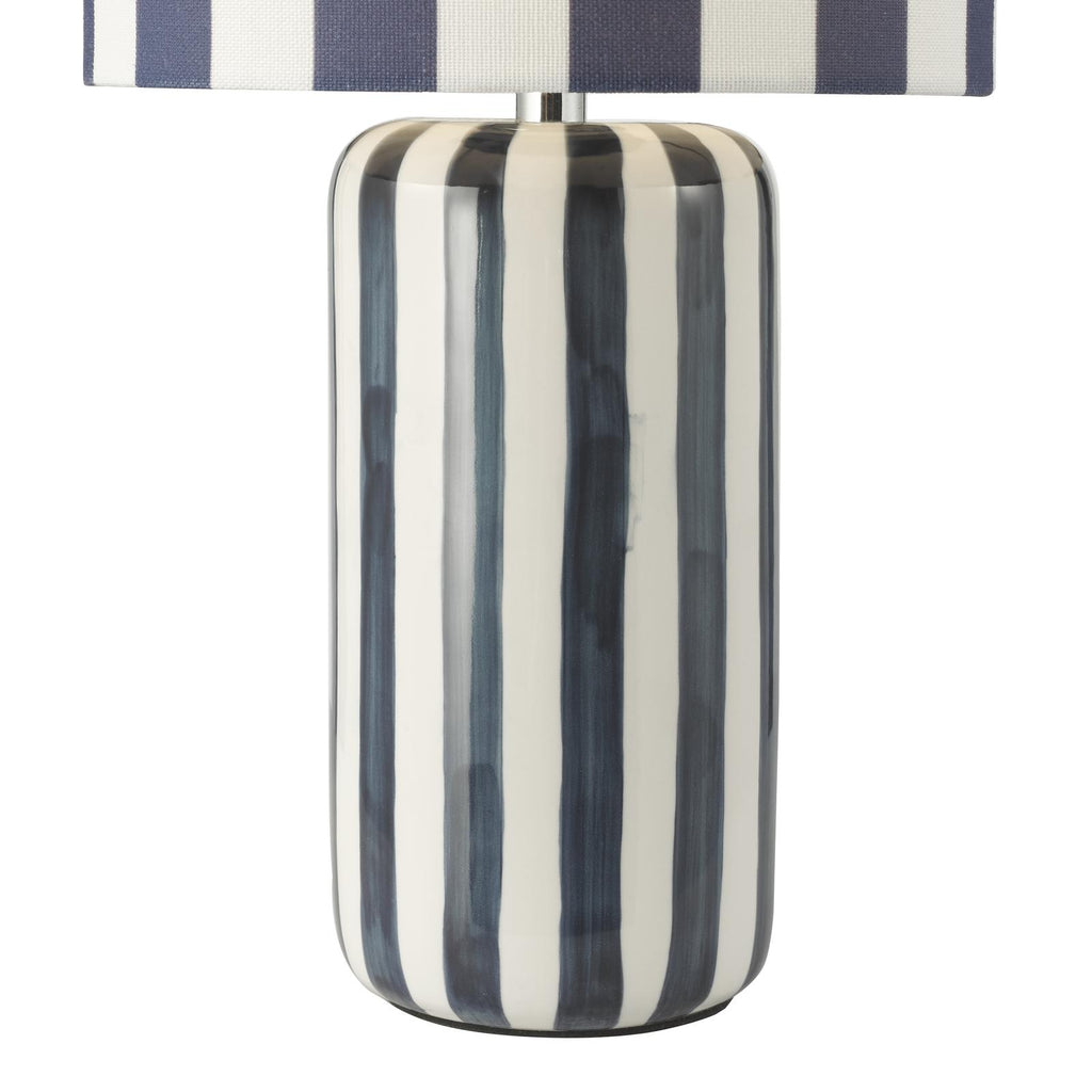 CIC4223 Cicada Table Lamp Blue Ceramic and Polished Chrome With Shade