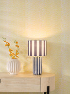 CIC4223 Cicada Table Lamp Blue Ceramic and Polished Chrome With Shade