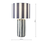 CIC4223 Cicada Table Lamp Blue Ceramic and Polished Chrome With Shade