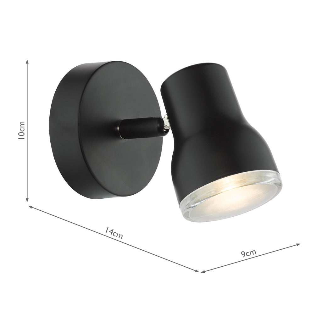CLI0722 Clint Bathroom Wall Spot Light Matt Black IP44