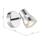CLI0750 Clint Bathroom Wall Spot Light Polished Chrome IP44