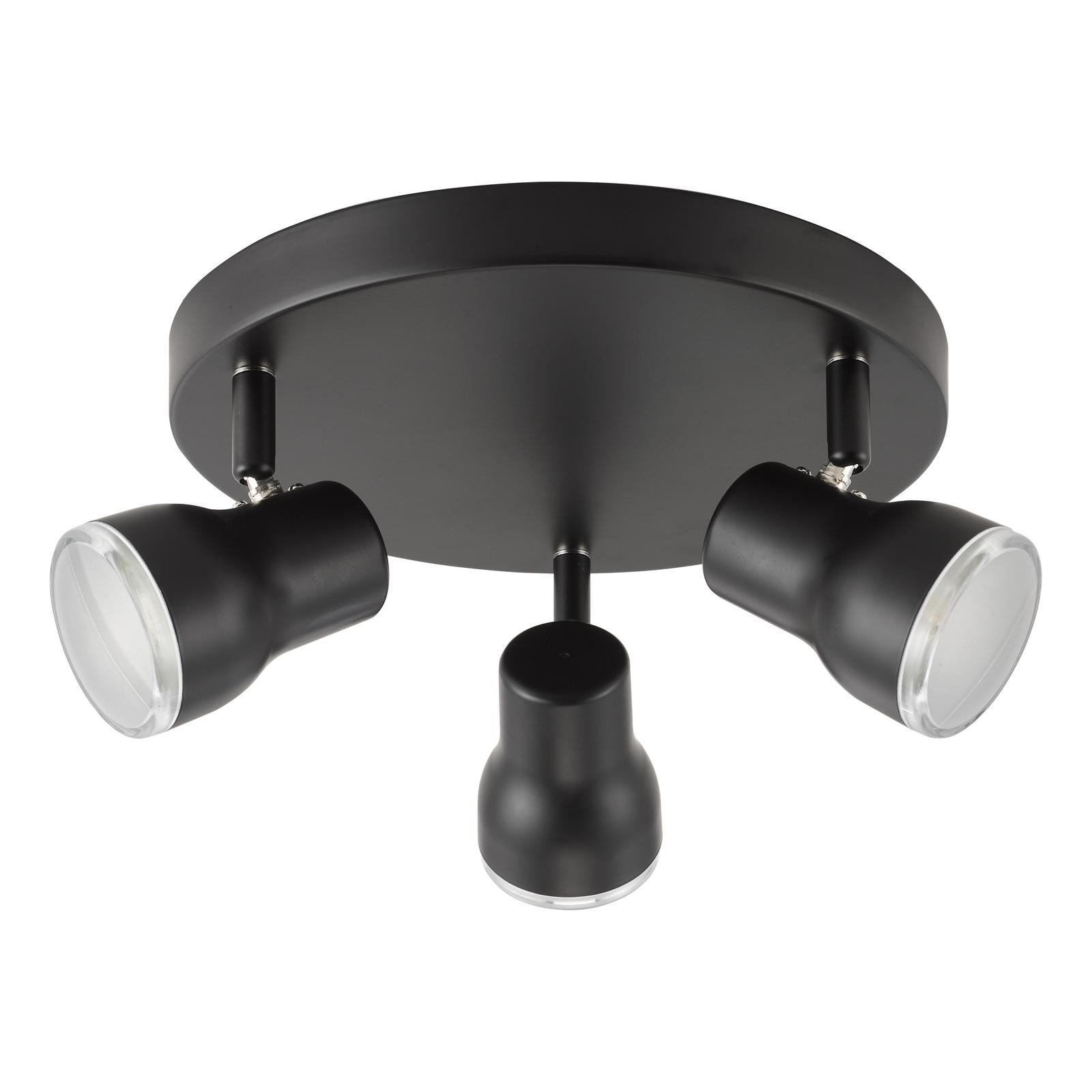 CLI7622 Clint 3 Light Bathroom Ceiling Spot Light Matt Black IP44