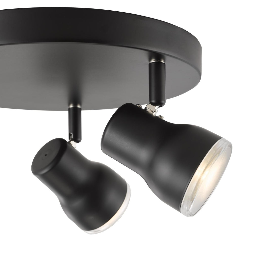 CLI7622 Clint 3 Light Bathroom Ceiling Spot Light Matt Black IP44
